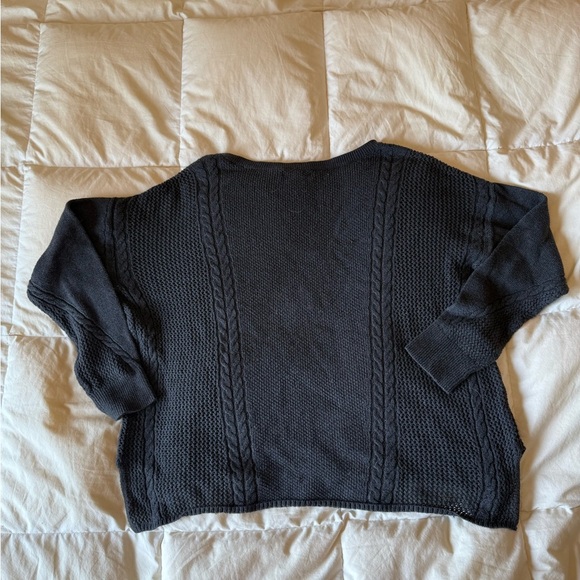 Women's American Eagle Black Cable Knit Sweater - Picture 2 of 6